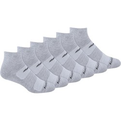 Saucony mens Multi-pack Mesh Ventilating Comfort Fit Performance Quarter Socks (6 & 12 Pairs)